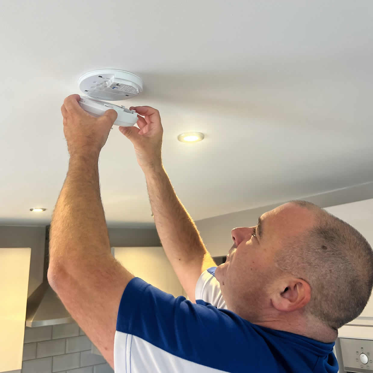 Smoke alarm providing fire safety protection in a Wellingborough home